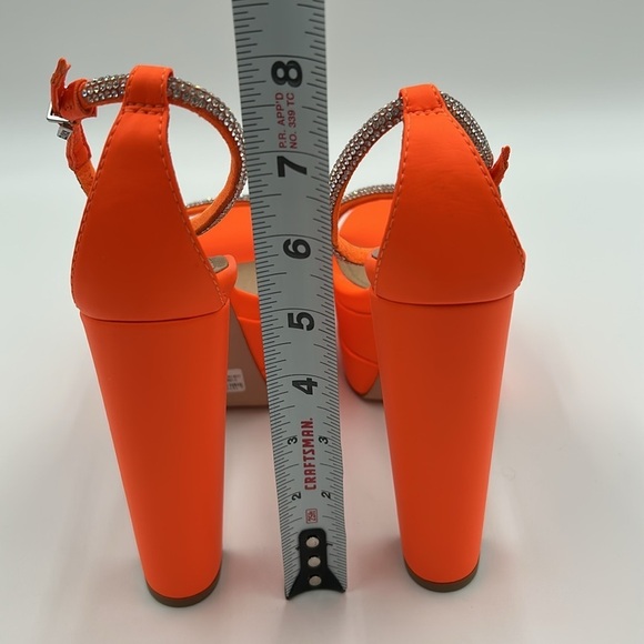 2082- Schutz Orange Platform Heels Size 7 B NWT - Picture 7 of 13